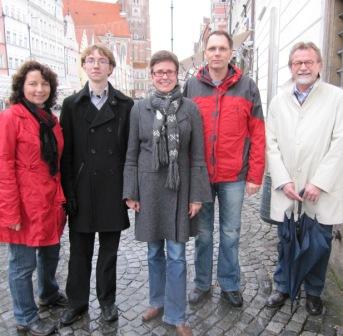 Ruth Müller, Florian Riemer, MdL Isabell Zacharias, Herbert Lohmeyer und Robert Gewies beim Bildungsstreik